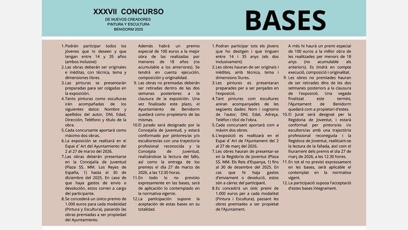 XXXVII Concurso de Nuevos Creadores Pintura y Escultura 2025